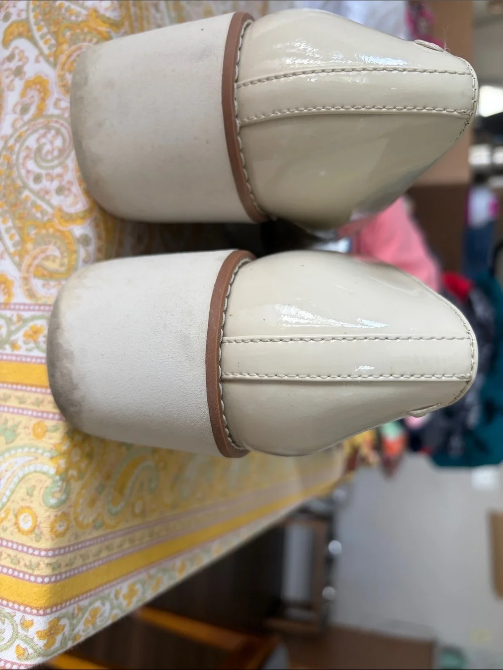 Vionic Patent Cream Slip-On Wedge- “Willa Wedge”